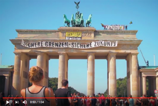Identitäre Bewegung am Brandenburger Tor, Foto: Screenshot